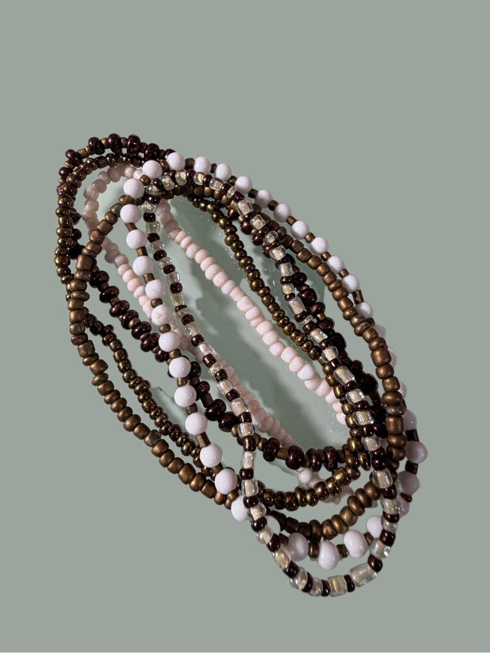Layered Seed Bead Stretch Bracelet Set